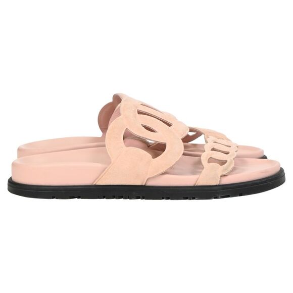 Hermès Extra Sandals in Pink Suede - Picture 1 of 9